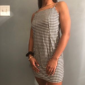 gingham style mini dress